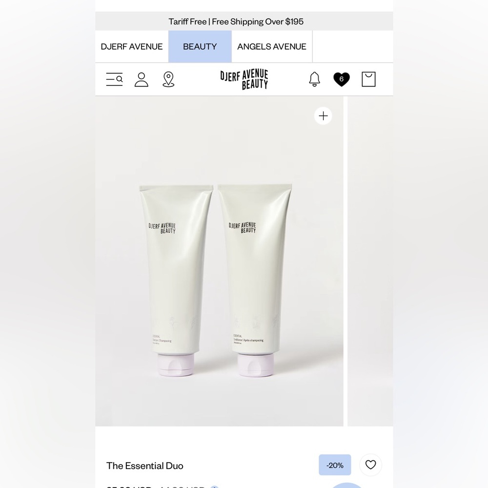 Djerf Avenue Women Hair Shampoo and Conditioner Duo in White and Light Pink